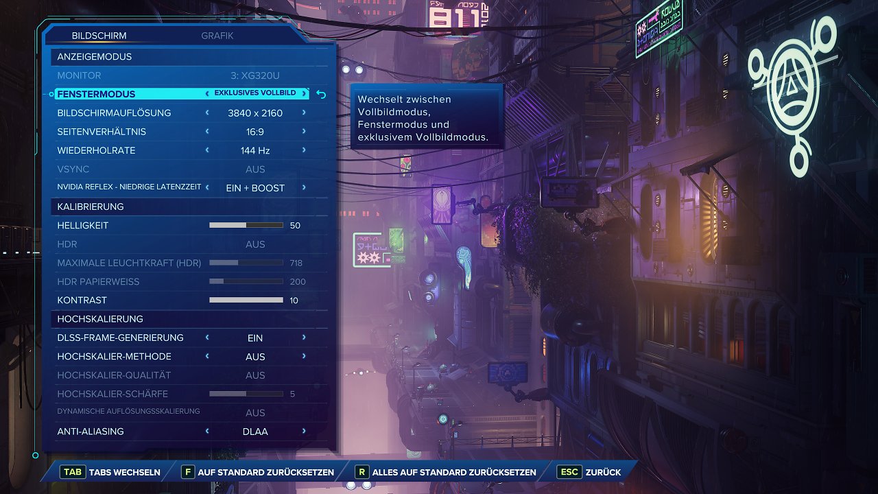 Ratchet und Clank Rift Apart PC: Grafikoptionen