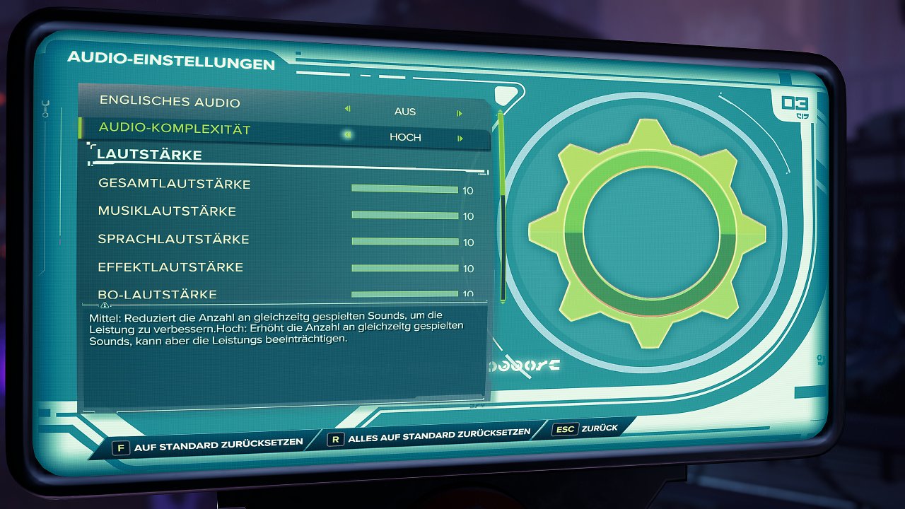 Ratchet und Clank Rift Apart PC: Sound-Optionen