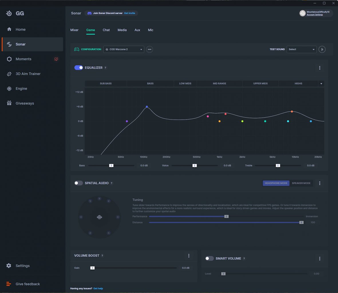 [10/07/2023] Dies ist die Sonar-Software von Steelseries. Eine Registrierung voraussetzend, können Sie die Fähigkeiten von Sonar am PC mit jedwedem Headset nutzen, gleich welcher Hersteller, welche Features und welche Anschlussart. Die Klangmodulation läuft über Ihre CPU.Auf diese Weise können Sie selbst mit Klinken-Headsets auf einen sehr nützlich Equalizer (inklusive einstellbarer Flankensteilheit!) zurückgreifen sowie einen virtuellen Surround nutzen. Ärgerlich ist indes der Registrierungszwang.