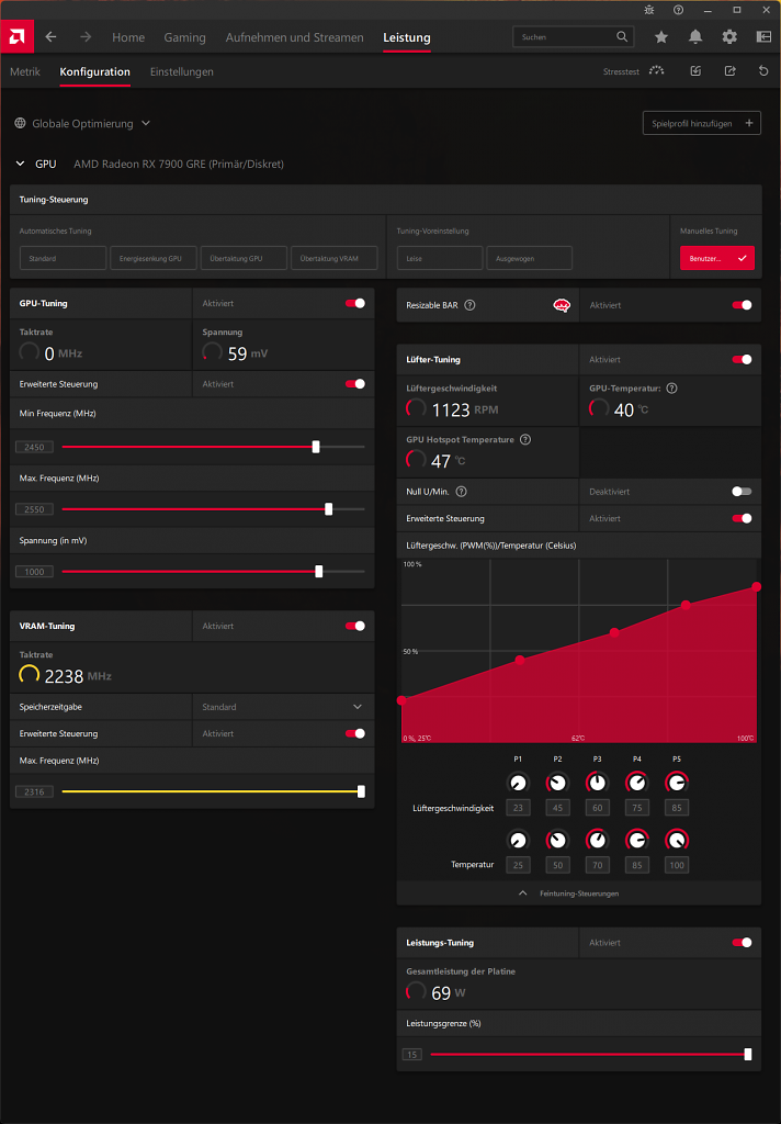[17/08/2023] AMD Radeon RX 7900 GRE MBA Wattmanager UV OC Settings