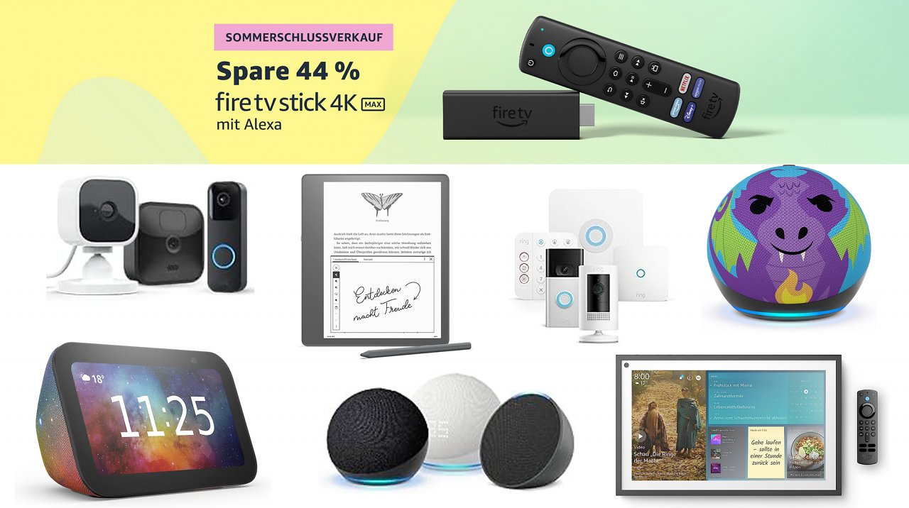 Sommerschlussverkauf für Alexa und Prime Video bei Amazon.