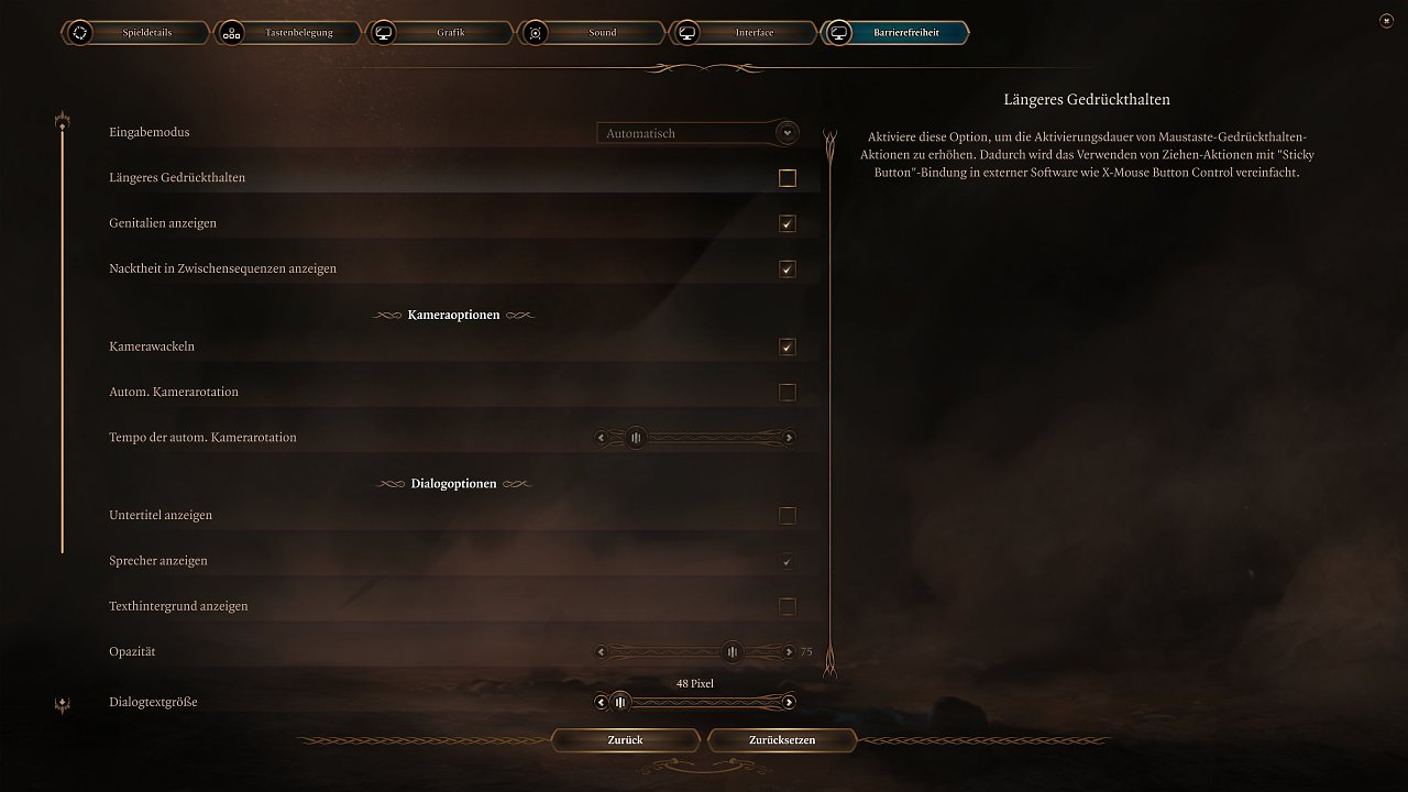 [03/08/2023] Baldur's Gate 3: Barrierefreiheit
