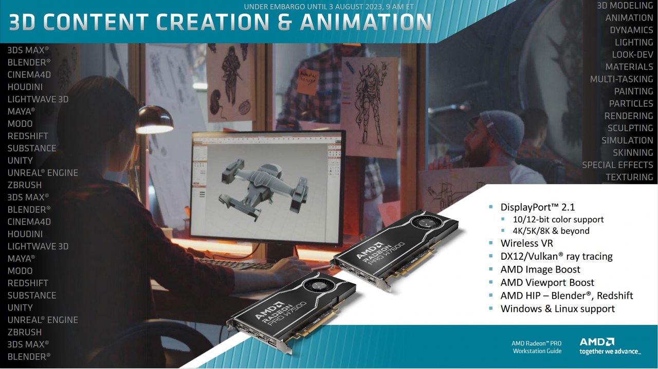 [03/08/2023] Die Radeon Pro W7600 und W7500 in Content und Animation