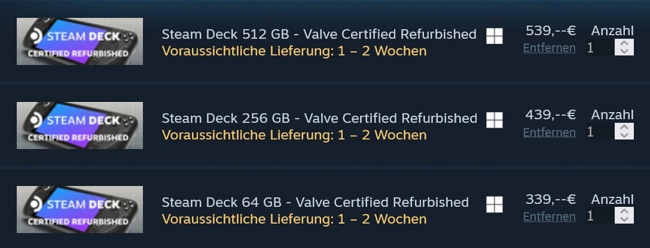 [09/08/2023] Alle Konfigurationen des Handheld-PCs sollen in 1 bis 2 Wochen als 