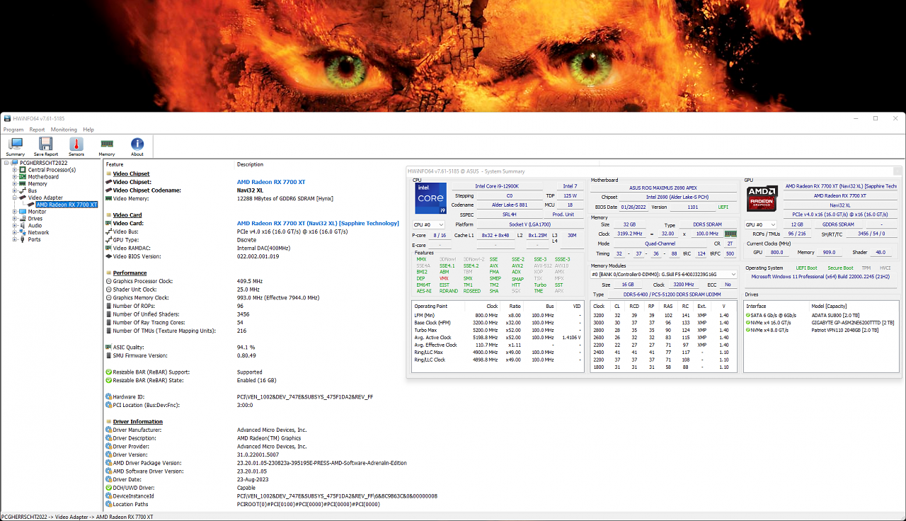 [04/09/2023] AMD Radeon RX 7700 XT: Hwinfo Overview&nbsp;