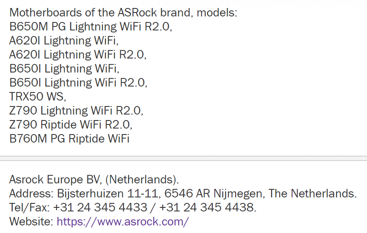 [05/09/2023] Asrock TRX50 WS in der EEC-Datenbank