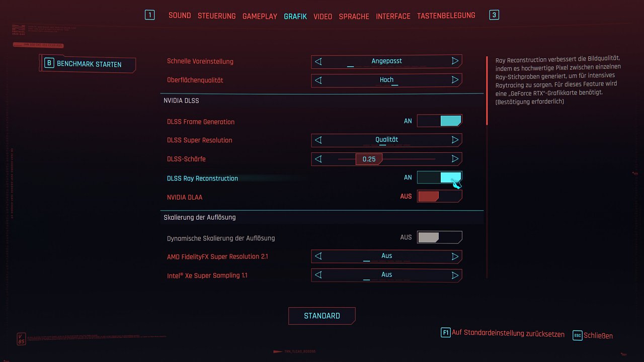 [22/09/2023] DLSS 3.5 (Ray Reconstruction) kann in Cyberpunk 2077 aktuell nur mit der Raytracing-Stufe 