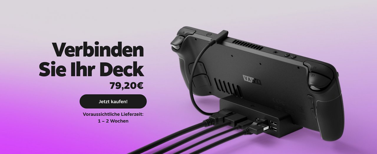 [15/09/2023] Auch die Steam Deck Dockingstation ist 20% im Preis gesenkt