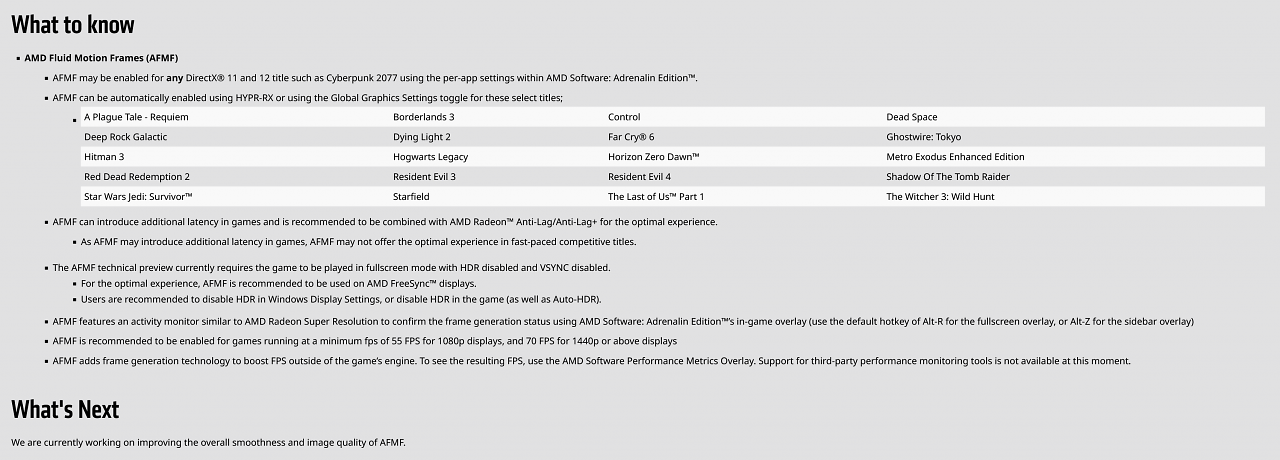 [07/10/2023] Adrenalin Edition Preview Driver for AMD Fluid Motion Frames - Release Notes