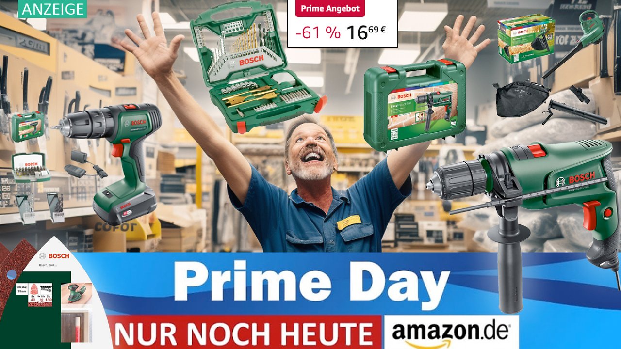[11/10/2023] Am Prime Day fast schon geschenkt: 70-teiliges Bosch Bohrer- & Schrauber-Set mit 61 % Rabatt und mehr von Bosch