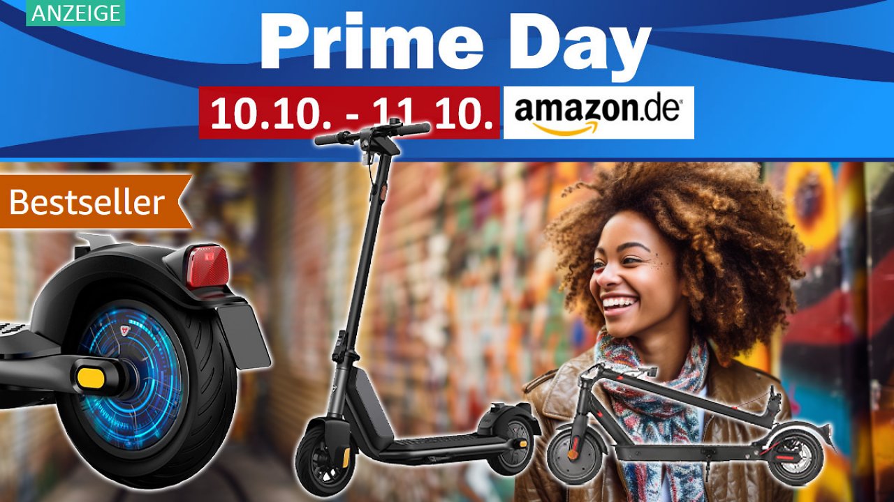 [10/10/2023] E-Scooter mit Straßenzulassung am Prime Day mit bis zu 250 Euro Rabatt: Bestseller und Geheimtipps radikal reduziert
