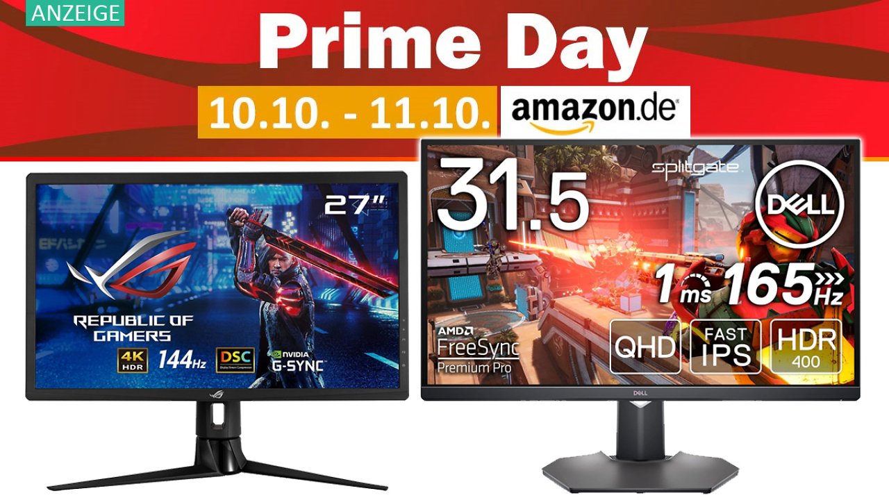 [11/10/2023] Amazon Prime Day: Diese Gaming-Monitore von AOC, Asus, BenQ, Dell, LG, Samsung & Co. gibt es noch zum Endspurt