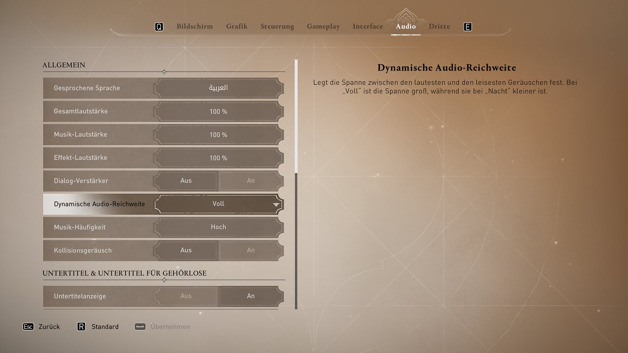 Assassin's Creed Mirage - Menü - 13 - Audio (1)