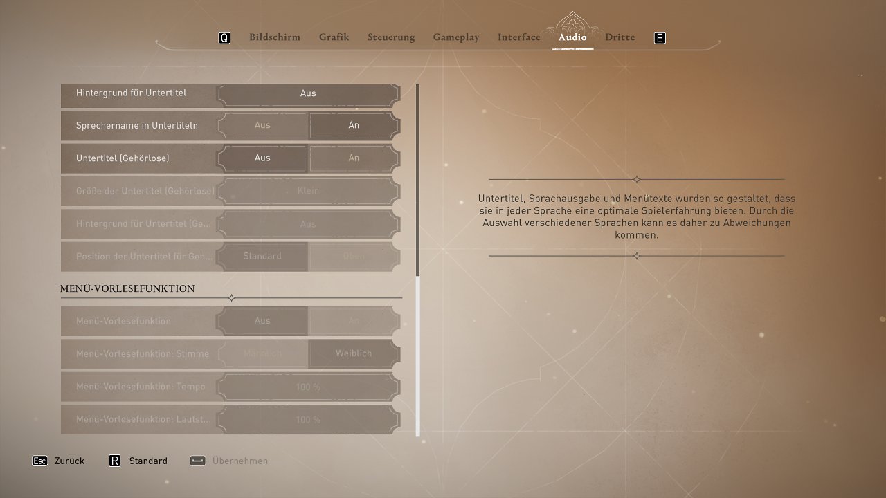 Assassin's Creed Mirage - Menü - 15 - Audio (3)