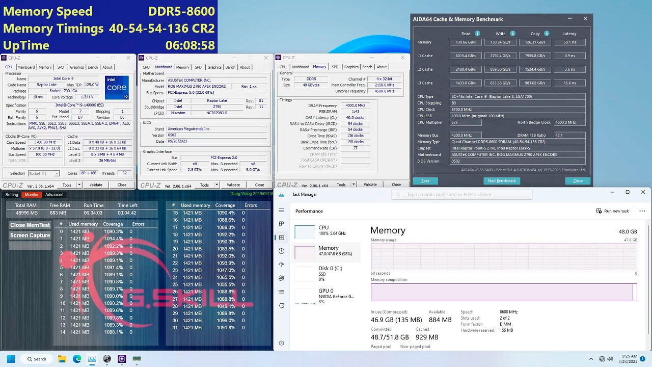 [18/10/2023] 48 GiByte DDR5-8600 CL40