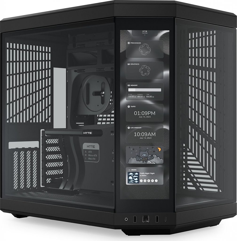 [25/10/2023] Hyte Y70 Touch: Showcase-Glaskasten mit Display über Eck für 400 Euro (3)