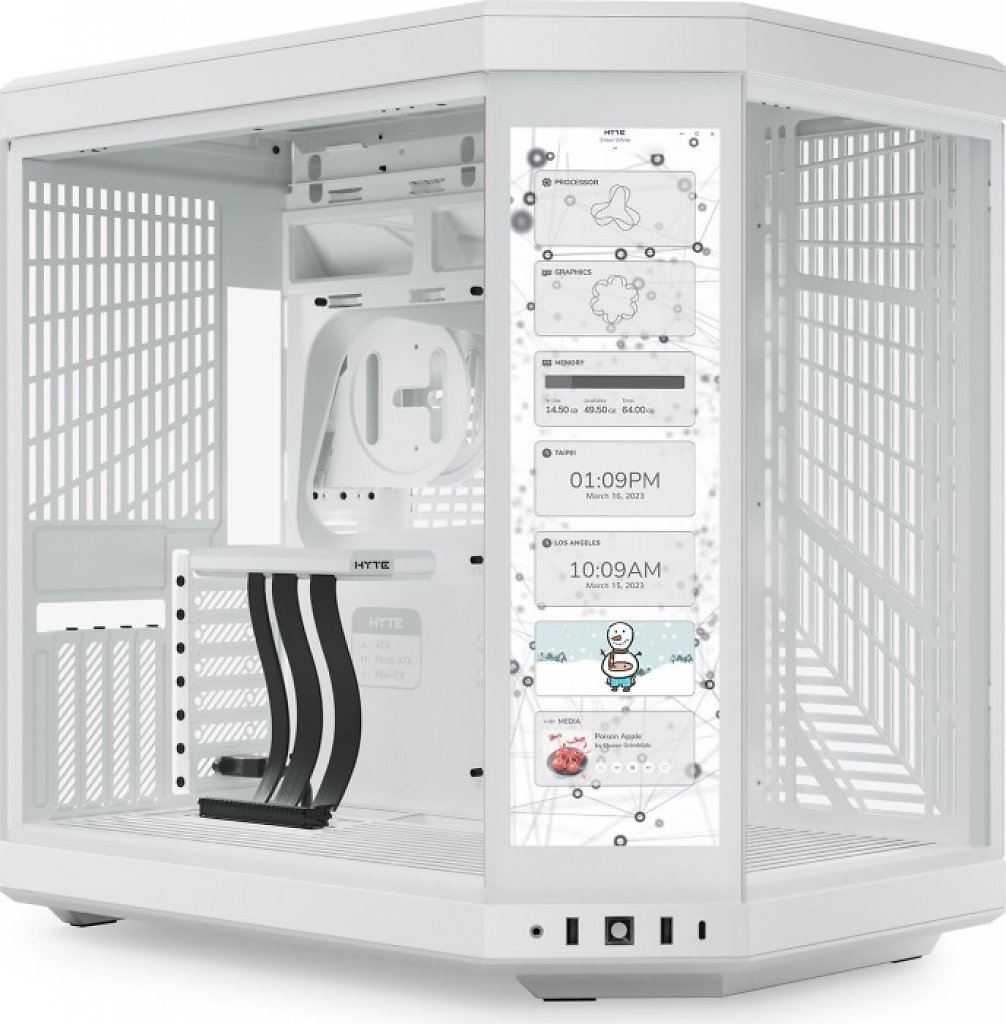 [25/10/2023] Hyte Y70 Touch: Showcase-Glaskasten mit Display über Eck für 400 Euro (4)