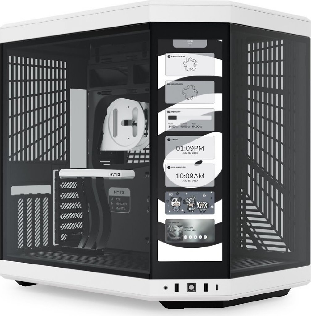 [25/10/2023] Hyte Y70 Touch: Showcase-Glaskasten mit Display über Eck für 400 Euro (5)