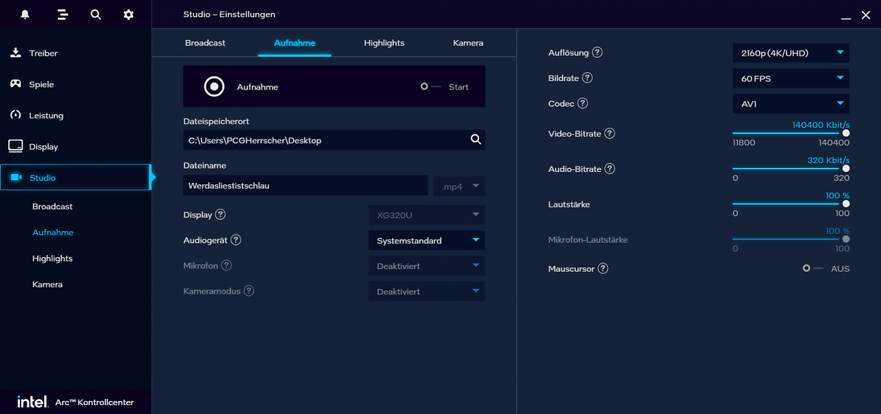 [09/10/2023] Intel Arc A580: AV1 Capturing via Studio