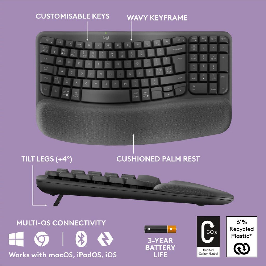 [12/10/2023] Logitech Wave Keys: Ergonomische Tastatur gewellt und mit Polster im Leak (2)