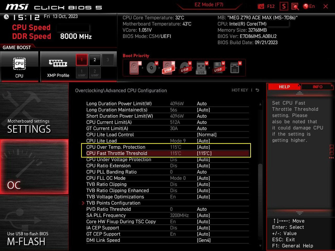 [15/10/2023] BIOS eines MSI MEG Z790 Ace Max mit der neuen Funktion