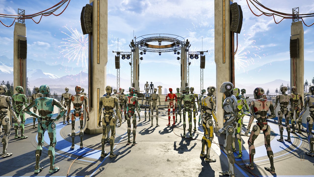 [29/10/2023] Sie befinden sich nun nicht mehr allein in einem abgetrennten Bereich, sondern leben in einer Stadt mit 1.000 anderen Roboter-Menschen, mit denen Sie kommunizieren können.