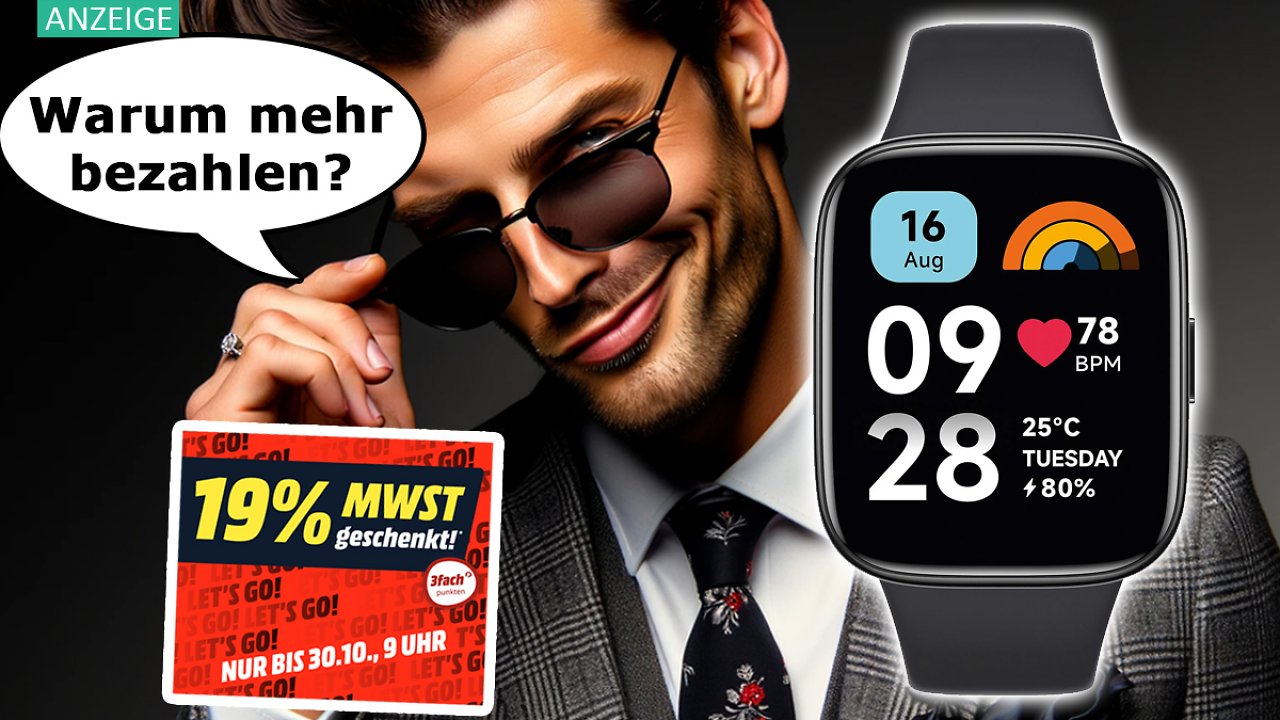 [27/10/2023] So günstig wie nie: Xiaomi Redmi Watch 3 Active ohne MwSt. bei Media Markt (Smartwatch in Schwarz oder Grau)