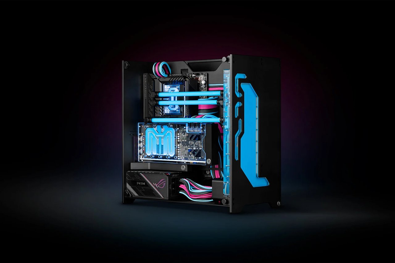 [05/10/2023] Beispiel eines fertig gebauten Wasserkühlungs-PC-Systems im Torsion A60 (1).