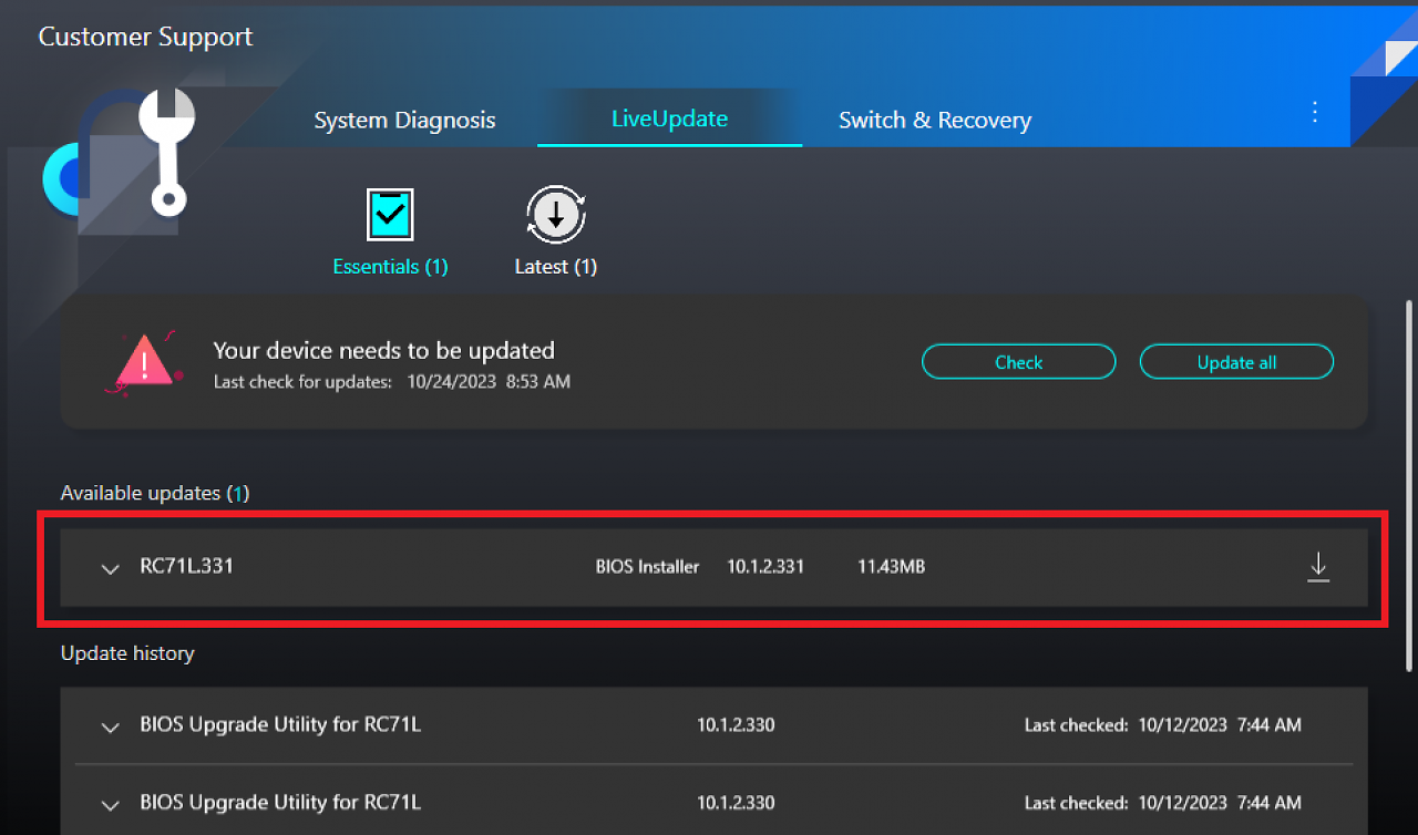 [31/10/2023] BIOS v331 für den Asus ROG Ally mit vielen Optimierungen