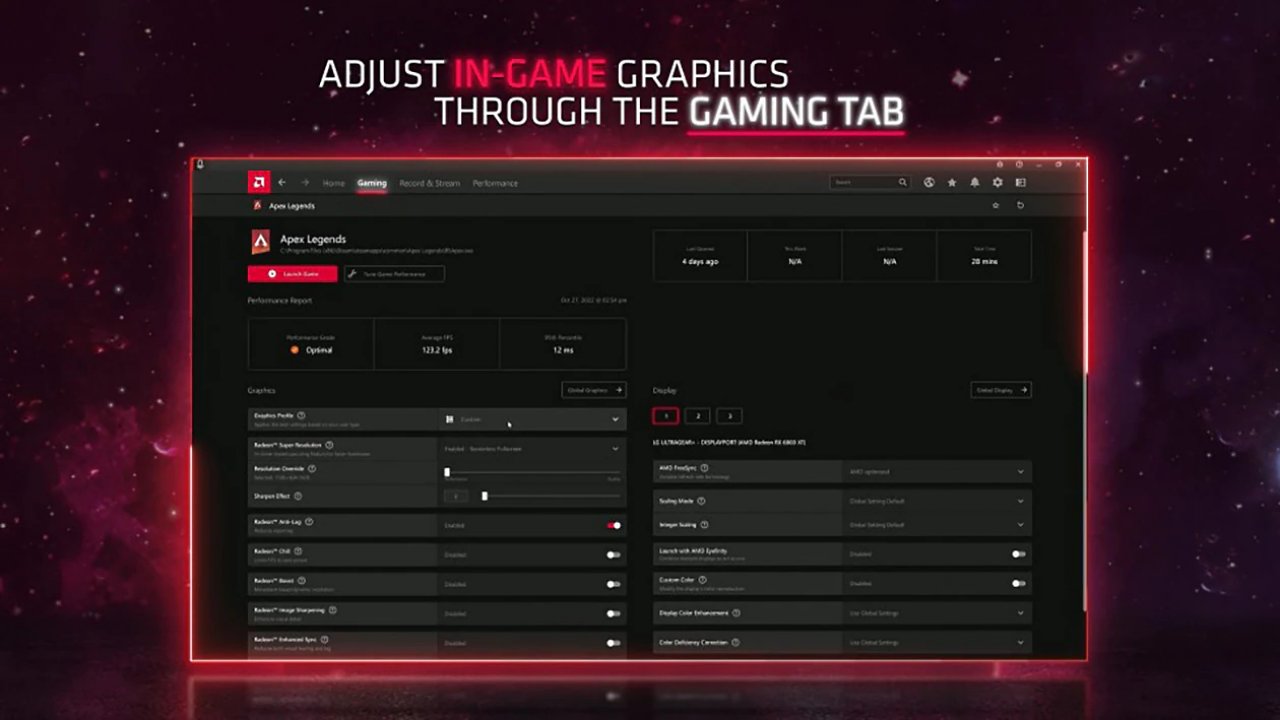 [03/11/2023] Screenshot der AMD Adrenalin Software.