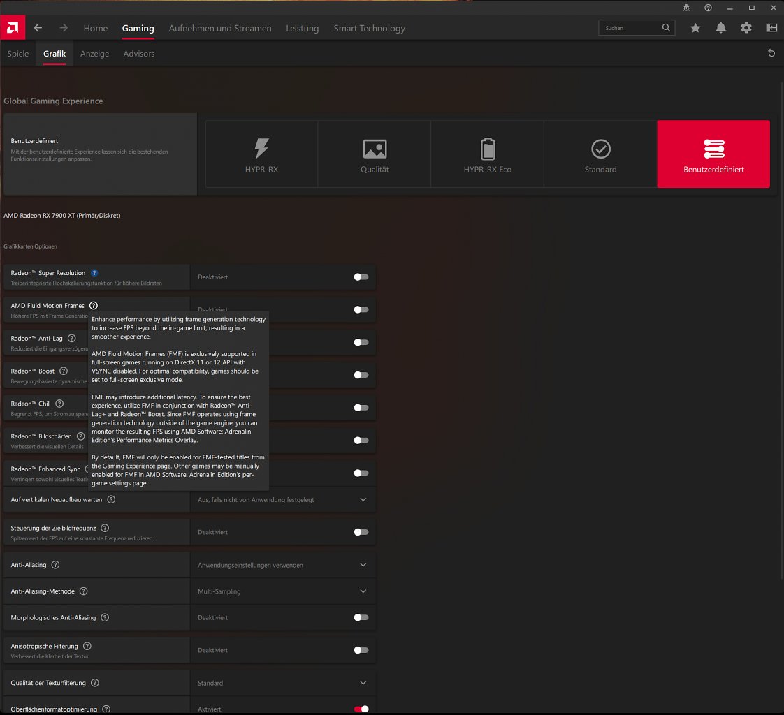 [28/11/2023] AMD Fluid Motion Frames (AFMF), auch bekannt als 