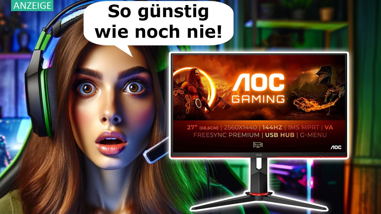 [09/11/2023] Black Friday lässt grüßen: AOC Gaming-Monitor mit 27 Zoll, WQHD und 144 Hz bei Amazon günstig wie nie