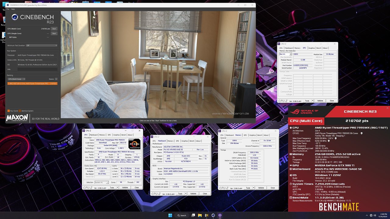[22/11/2023] Der Weltrekord in Cinebench R23 steht jetzt bei mehr als 210.000 Punkten