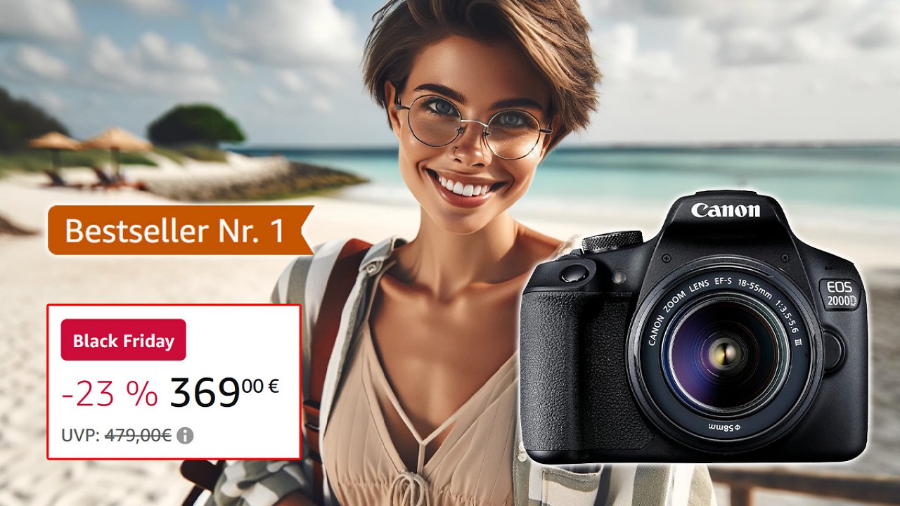 [20/11/2023] Beliebter als Sony Alpha 6400 und unter 370 Euro! Canon EOS 2000D Spiegelreflexkamera im Black-Friday Angebot - wie lange noch?