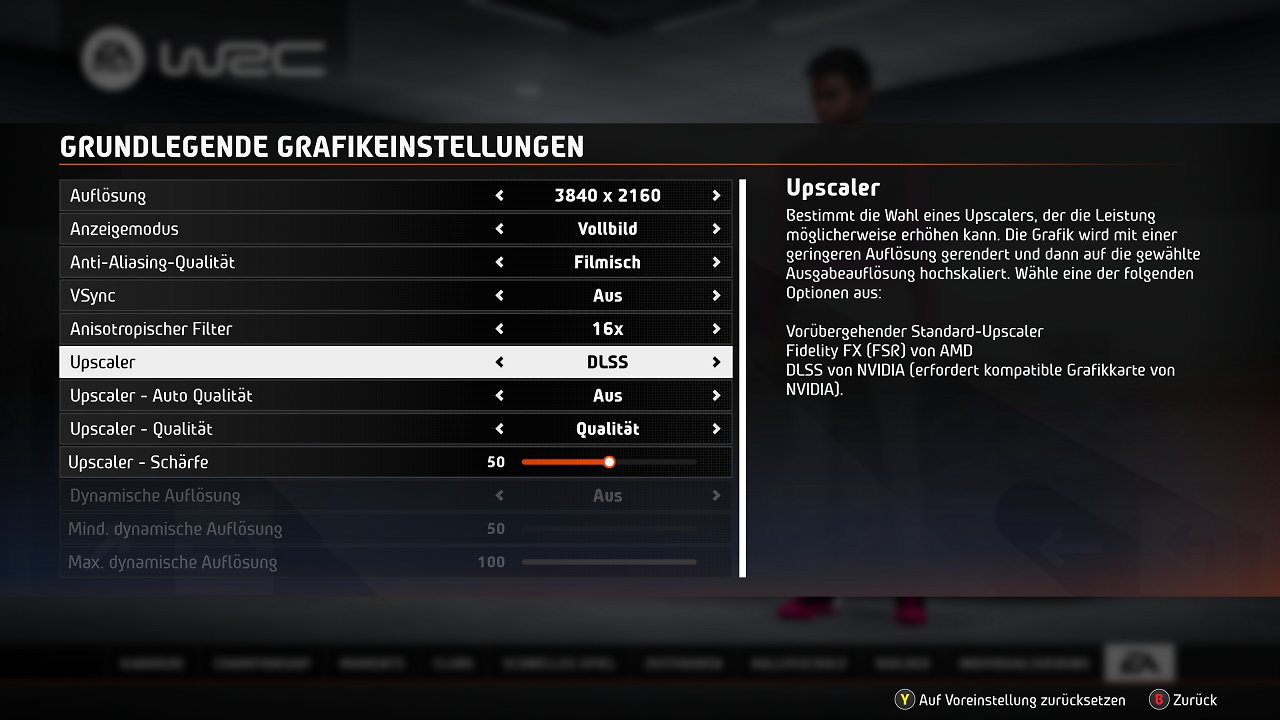EA Sports WRC: Grafikoptionen