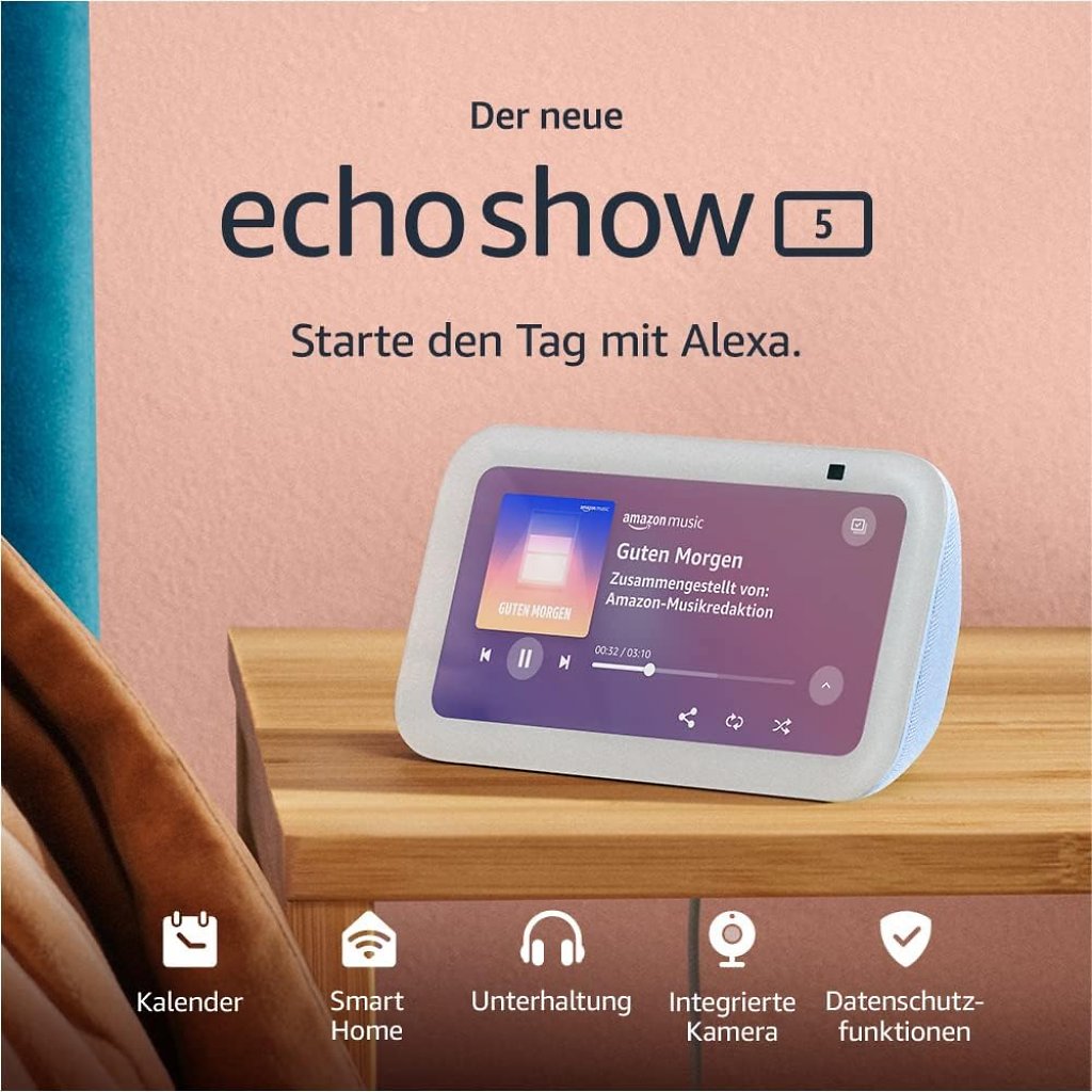 [03/11/2023] Amazon Echo Show 5 kombiniert Touchscreen und Alexa-Lautsprecher.