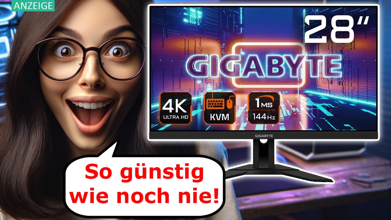 [14/11/2023] Gaming-Monitor günstig wie nie: Gigabyte M28U mit 28 Zoll, 4K, 144 Hz, USB-C, KVM & Co. im Angebot bei Amazon
