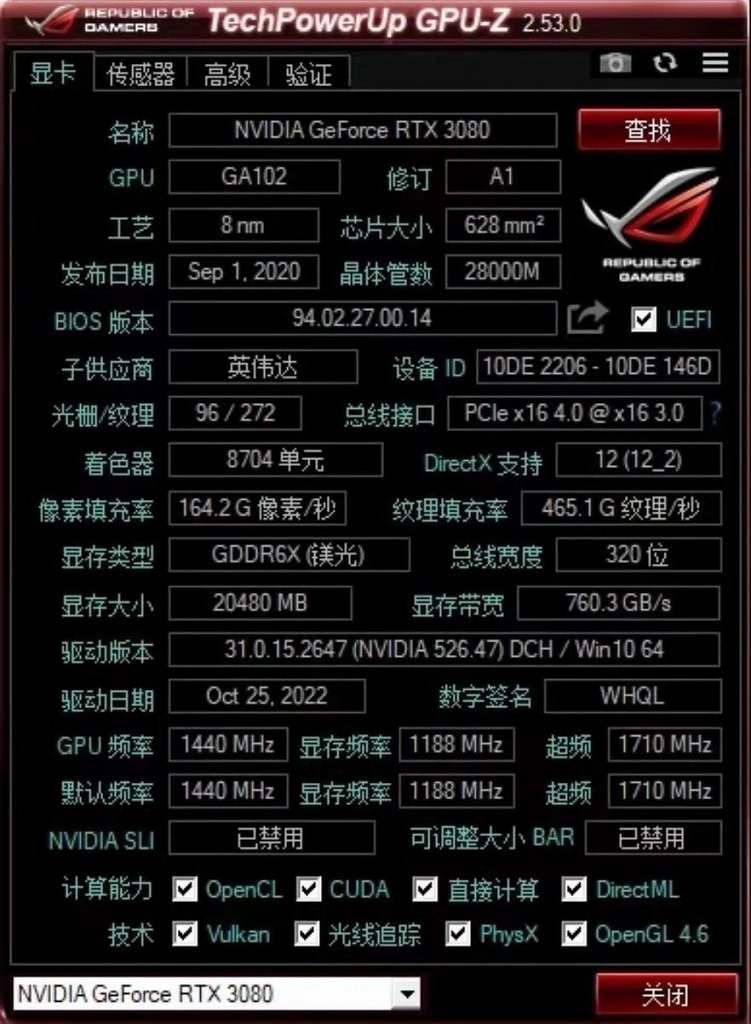 [29/11/2023] Die Geforce RTX 3080 20GB in CPU-Z