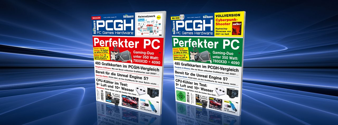 [1] Die PCGH 01/2024 bietet unter anderem: High-End-PC in sparsam und leise, Next-Gen-Spiele mit Mittelklasse-GPU flüssig bekommen und Luftkühler, CPU-Wasserblöcke sowie Netzteile im Test.