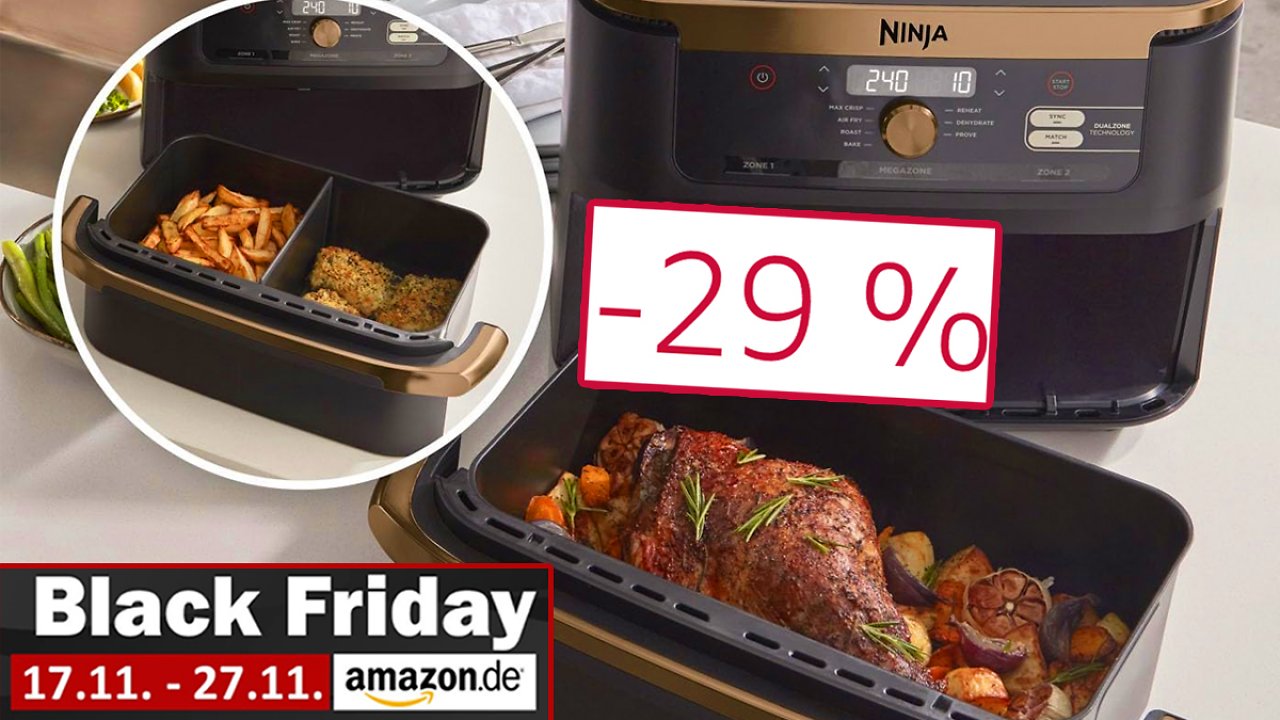 [22/11/2023] Satter Rabatt zum Start: Neue Ninja Foodi Heißluftfritteuse toppt beliebte Dual Zone