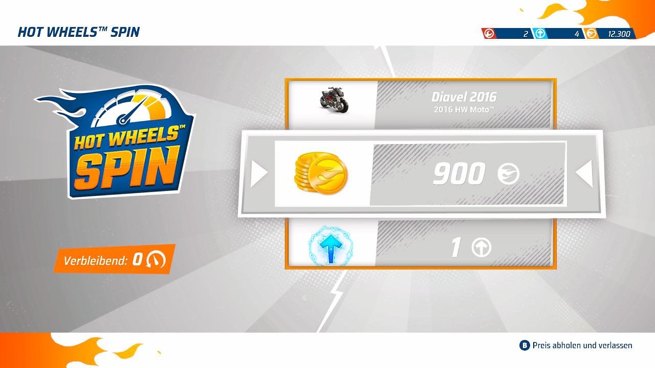 [23/11/2023] Hot Wheels Unleashed 2 mit Spin als Belohnung für gute Leistungen im Kampagnenmodus, jedoch ohne Echtgeld-Einsatz.