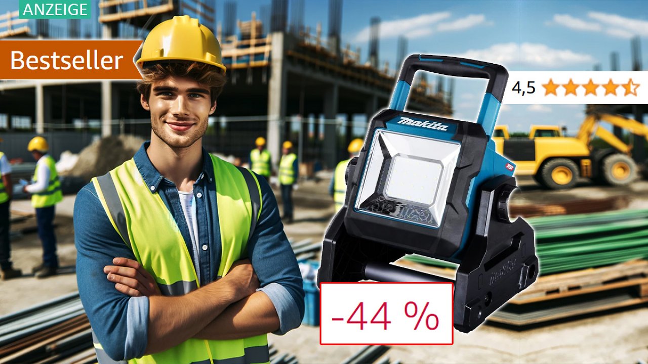 [08/11/2023] Da strahlt nicht nur der Handwerker: 44 % Mega-Rabatt auf Makita LED-Baustrahler, mit bis zu 1.100 Lumen