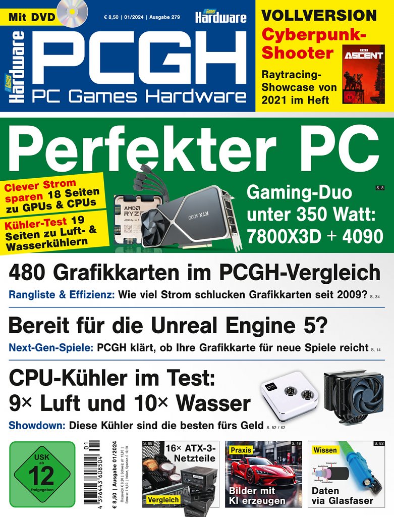 [21/11/2023] DVD-Cover der PCGH-Ausgabe 01/24. Auf der DVD finden Sie nicht nur weitergehendes Artikelmaterial und Tools, sondern auch eine Steam-Vollversion (siehe weiter unten).