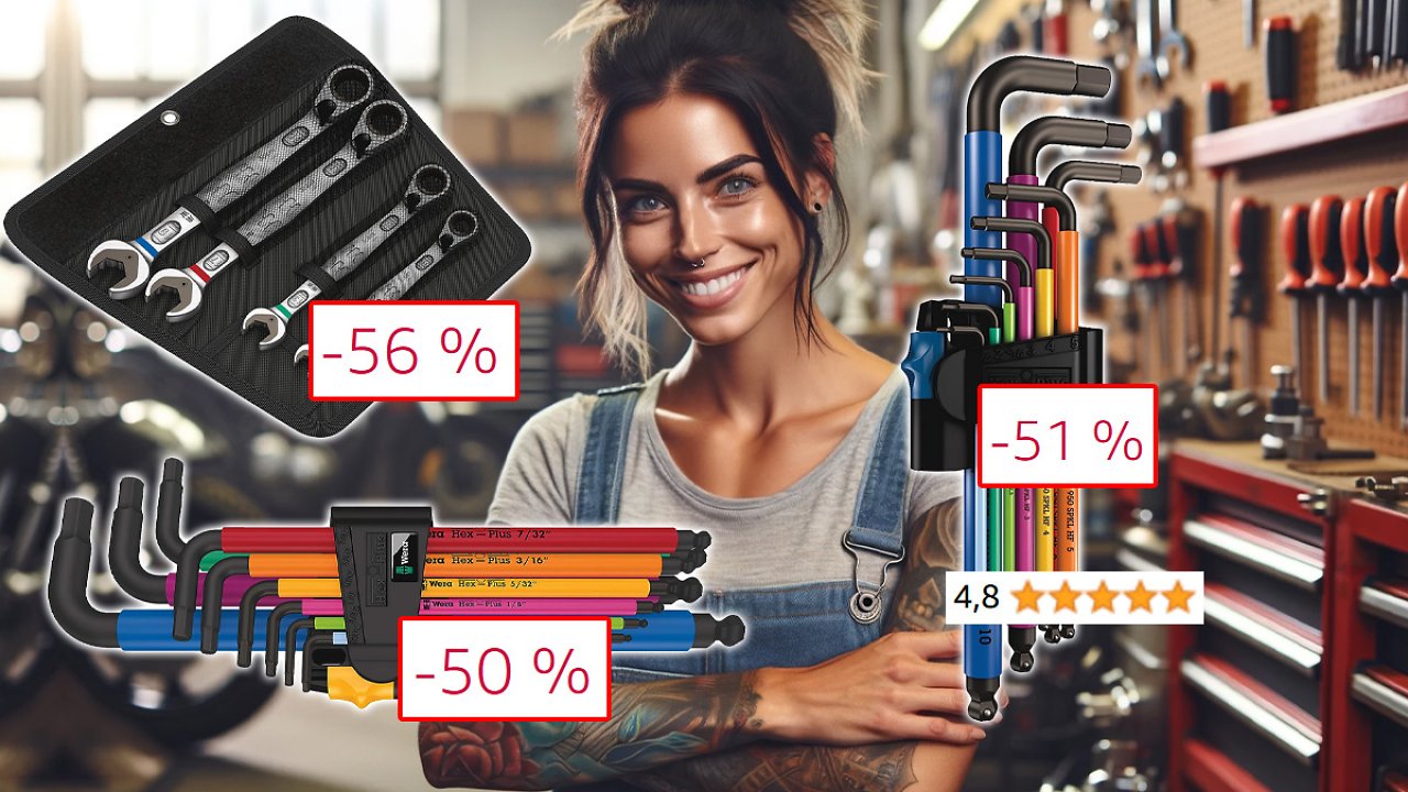 [29/11/2023] Kein Preisfehler! Wera Winkelschlüsselsätze und Ringmaulschlüssel mit bis zu 56 % Rabatt