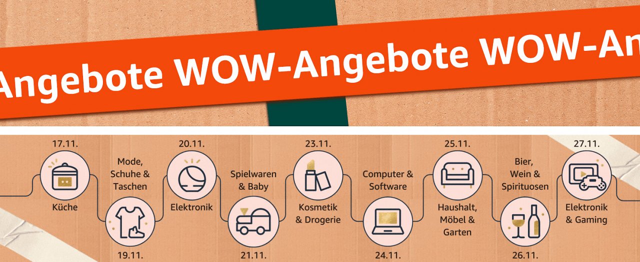 [16/11/2023] Computer, Möbel, Gaming: Amazon verrät schon jetzt, welche Produktkategorie an welchem Tag dran ist.