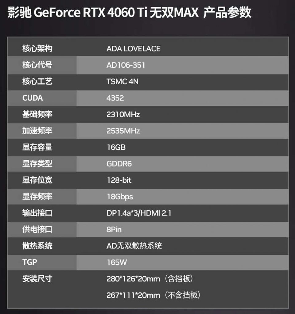 [05/12/2023] Galax Geforce RTX 4060 Ti MAX
