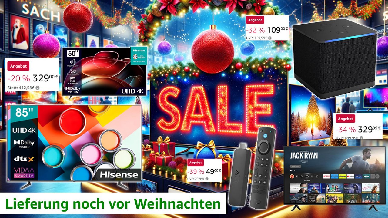 [17/12/2023] Befristeter Deal: 85 Zoll großer Hisense Fernseher stürzt auf unter 1.000 Euro - bisher nie günstiger