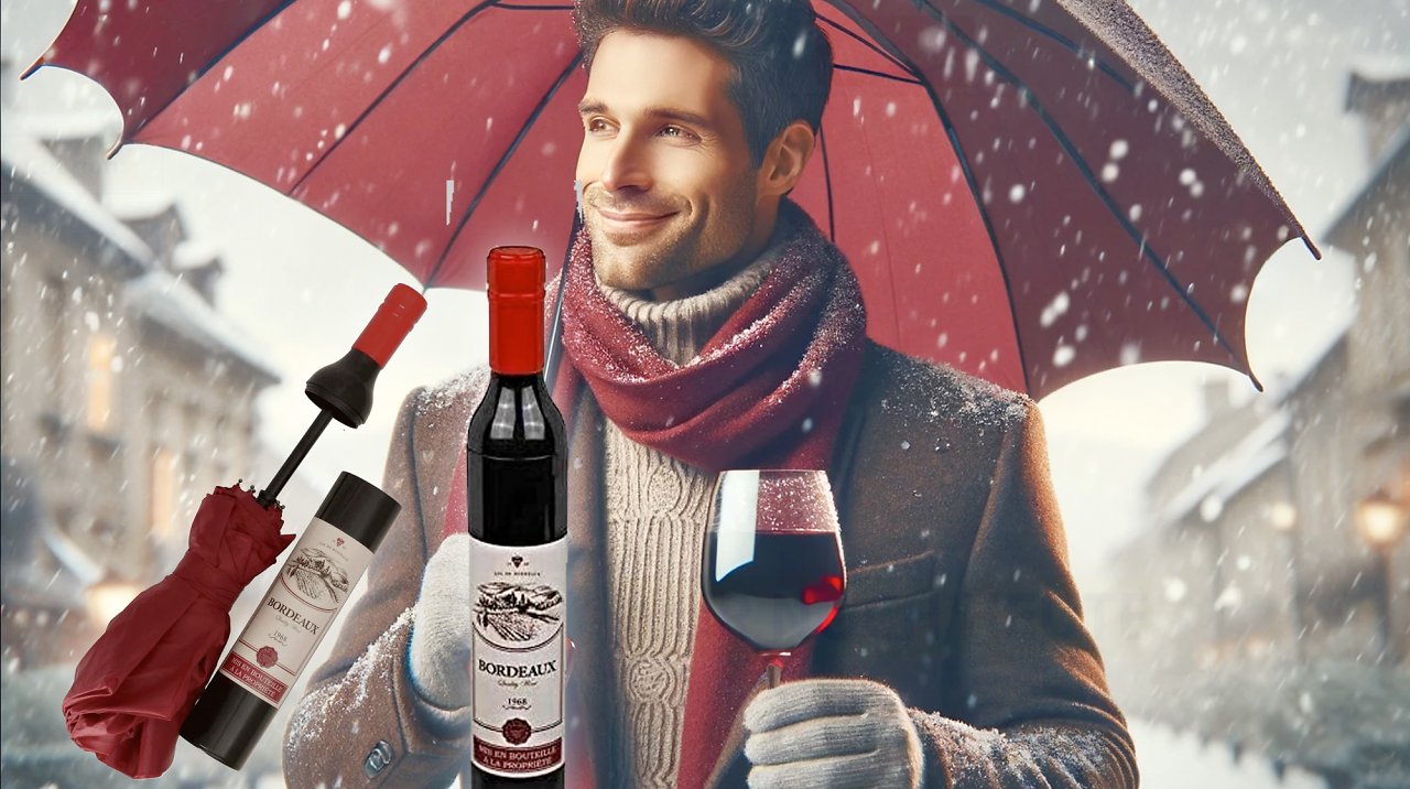 [08/12/2023] Amazon-Bestseller als Weihnachtsgeschenk: Regenschirm im Weinflaschen-Design sorgt für Furore