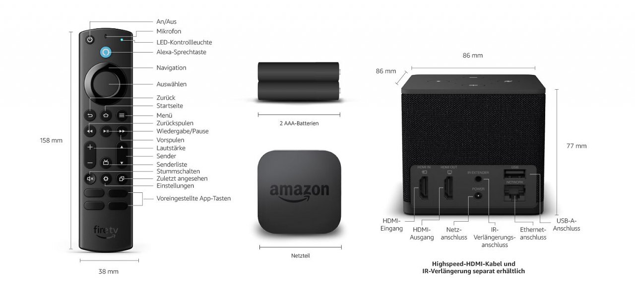 [15/12/2023] Amazon Fire TV Cube Gen 3 Lieferumfang