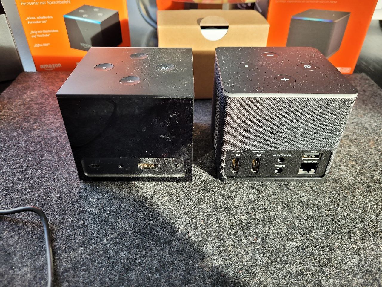 [15/12/2023] Anschlüsse vom Amazon Fire TV Cube Gen 2 links vs. Gen 3 rechts
